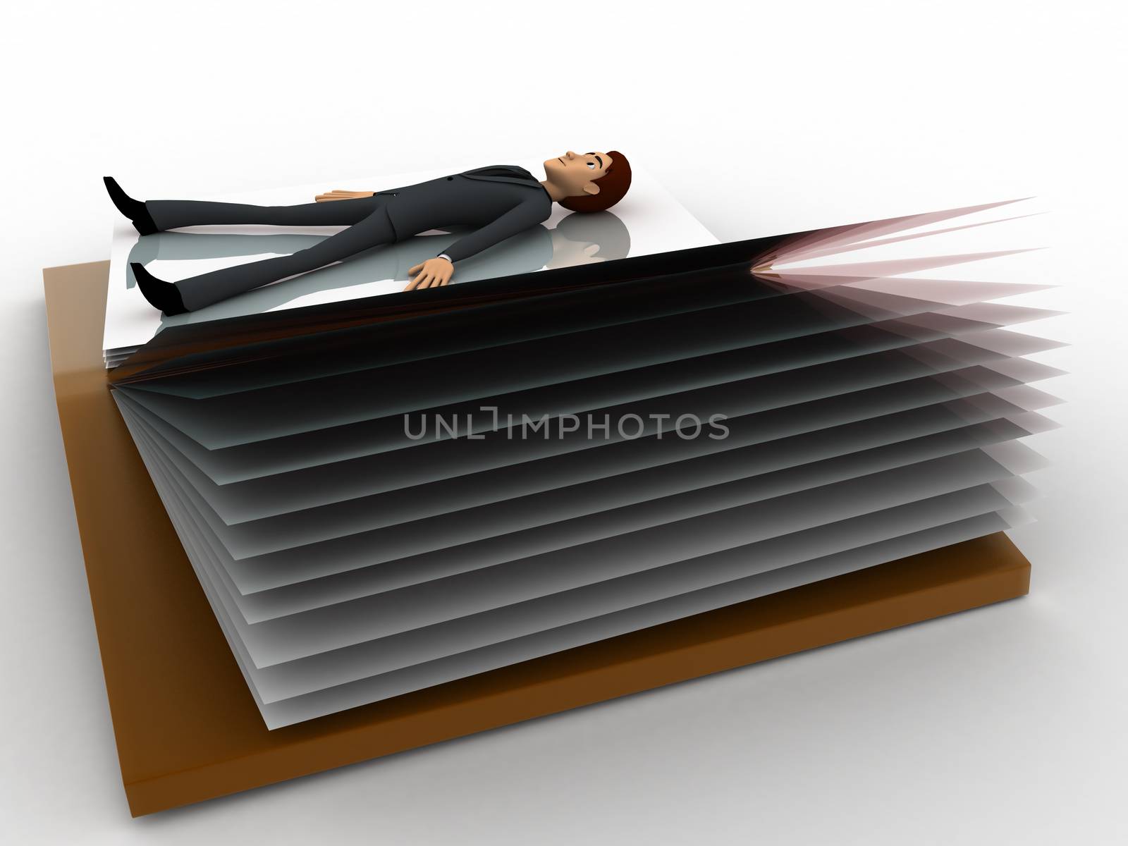 3d man sleeping inside book concept by touchmenithin@gmail.com