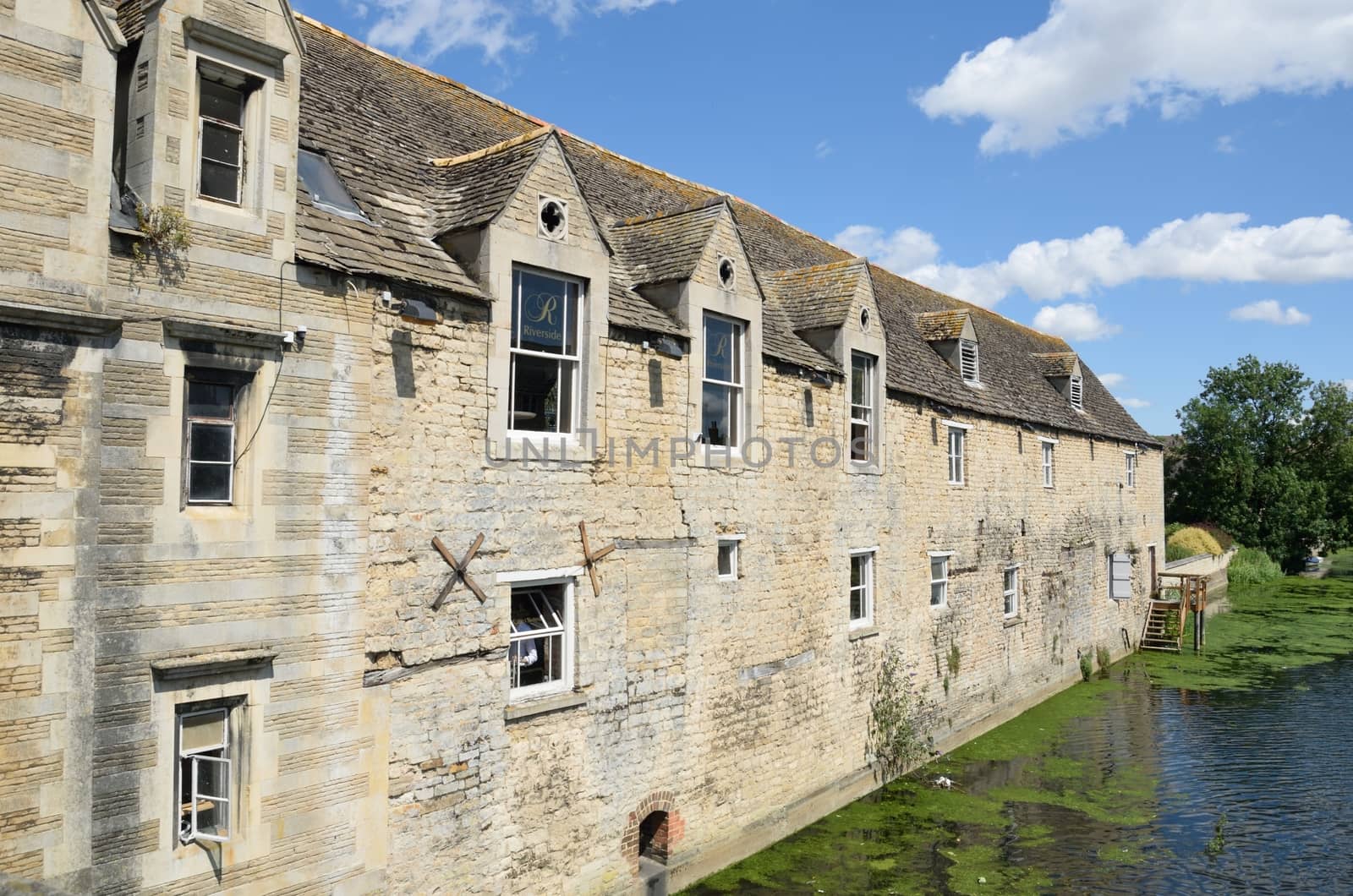 Old stone waterside warehouse