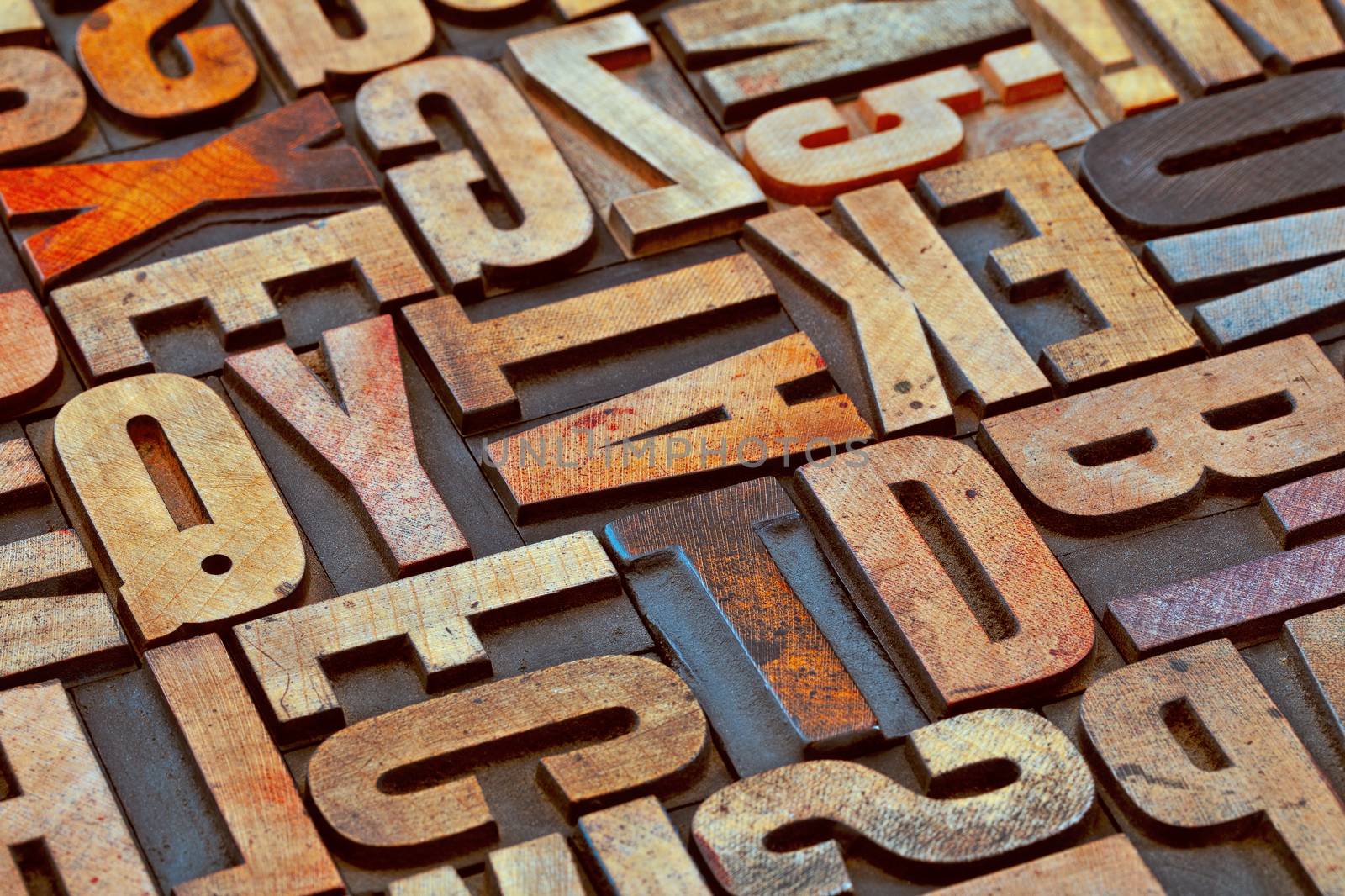 alphabet abstract in grunge wood tyoe by PixelsAway