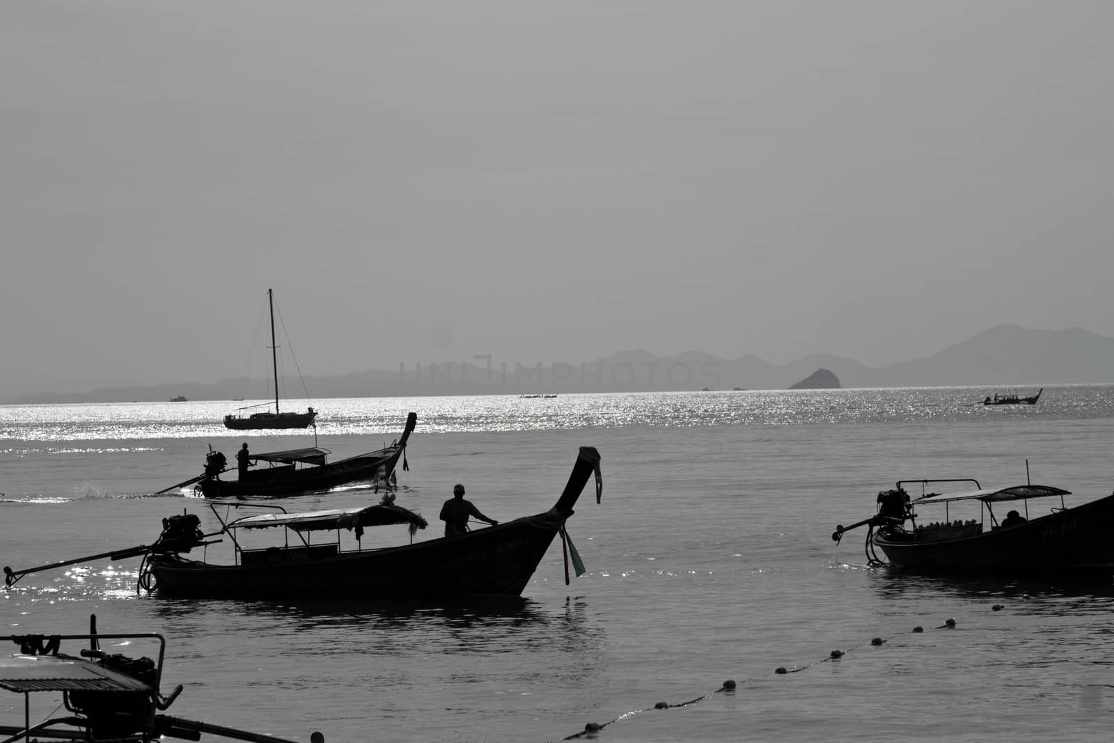 Long tail boat  in Railay Beach Thailand