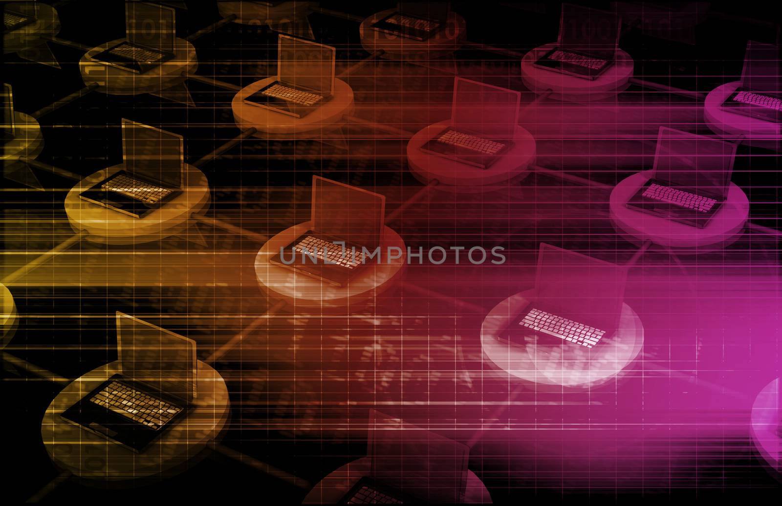 Computer Network or Computers Linked Together by Cable