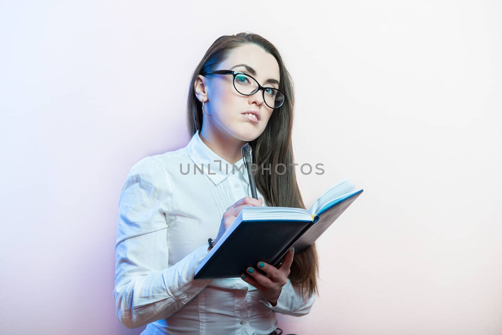 Businesswoman portrait, sexy businesswoman with eyeglasses