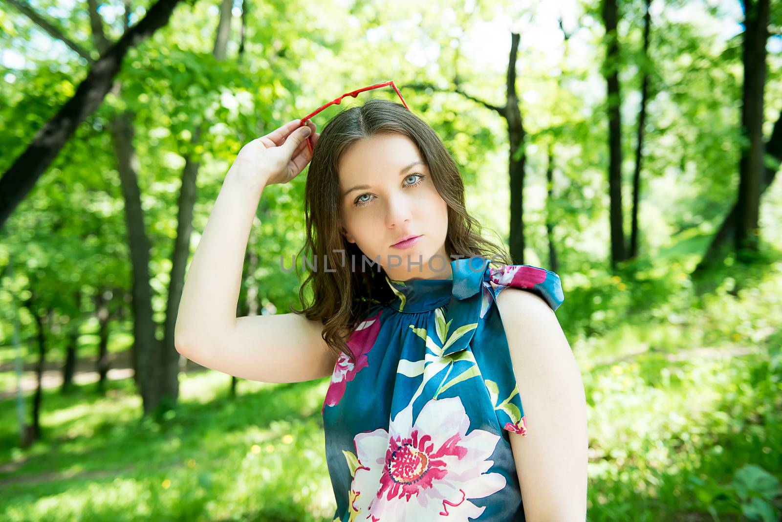 Happy young woman outdoors