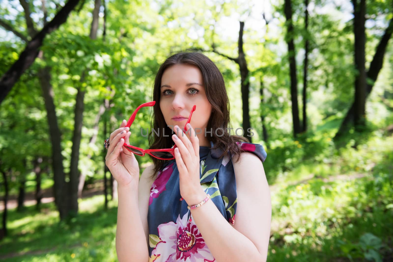 Happy young woman outdoors