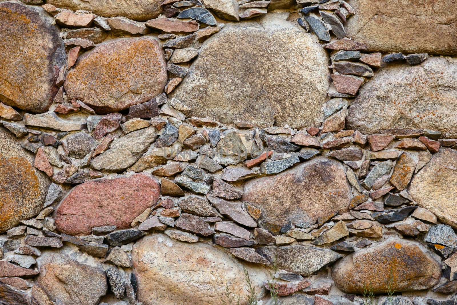 fragment of an old stone wall, background of stones