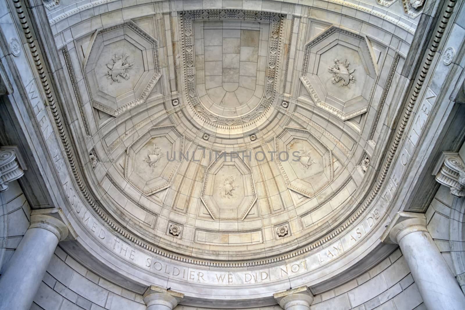 The amphitheater for the tomb to unknown soldier in Arlington Cemetery in Virginia, USA