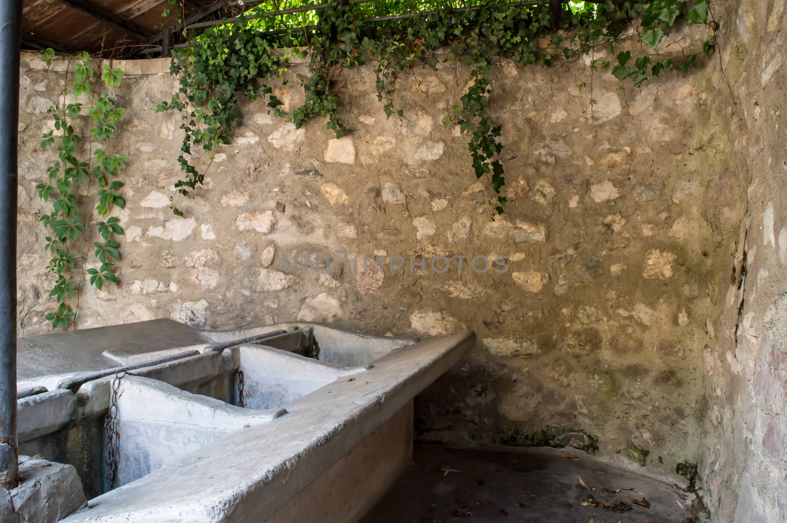 old fountain to wash clothes in a small Tuscan village