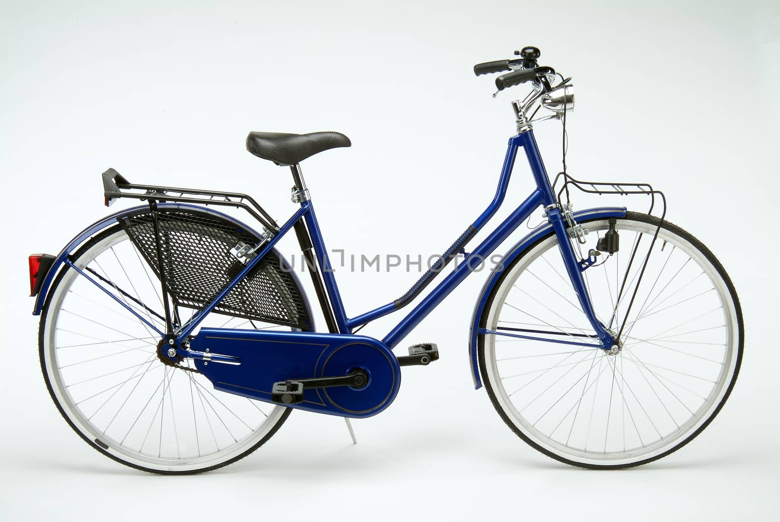 Typical Dutch bike for woman on white background