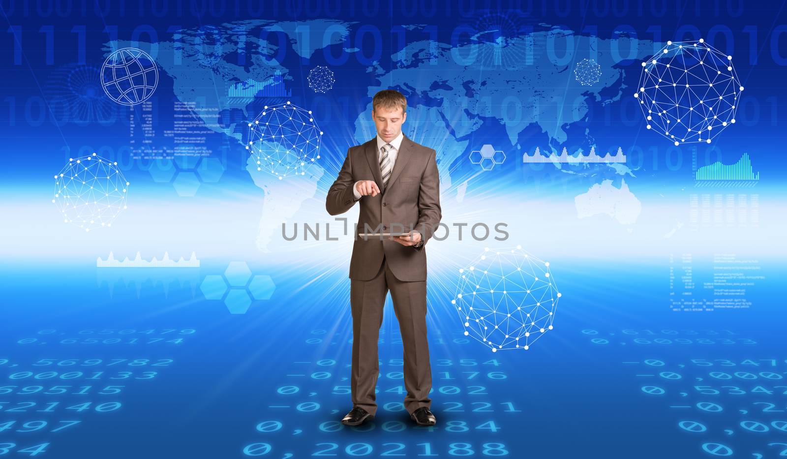 Businessman using tablet by cherezoff