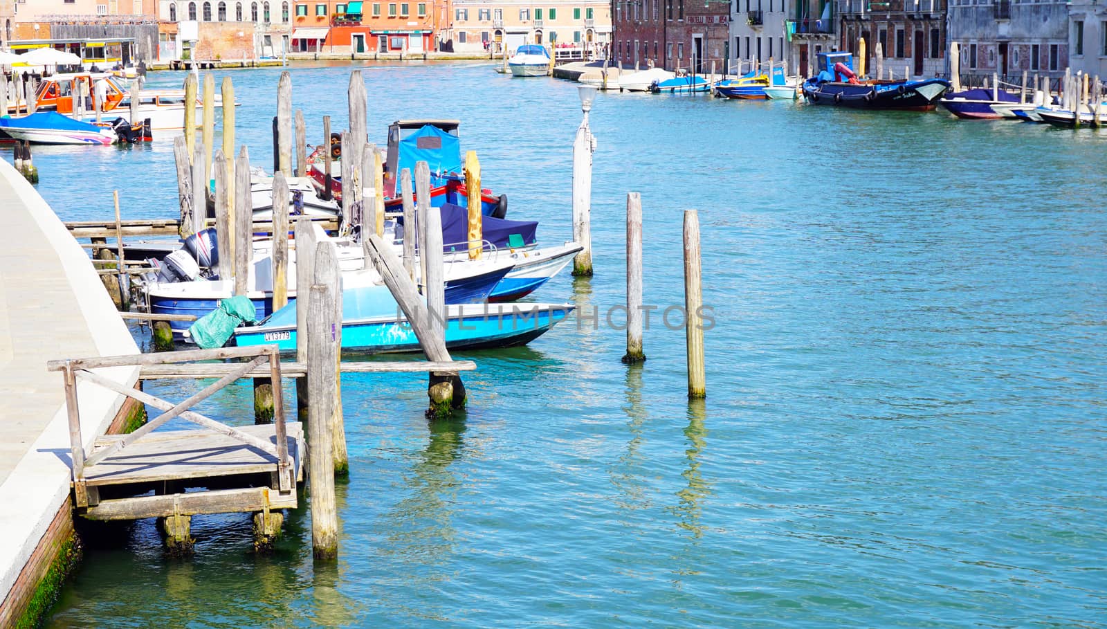 boat and pier in Murano, Venice, Italy