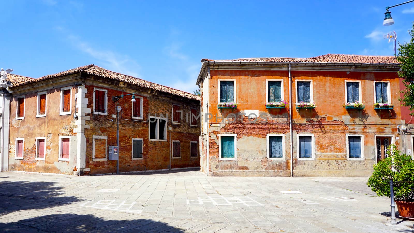 old building architecture in Murano, Venice, Italy