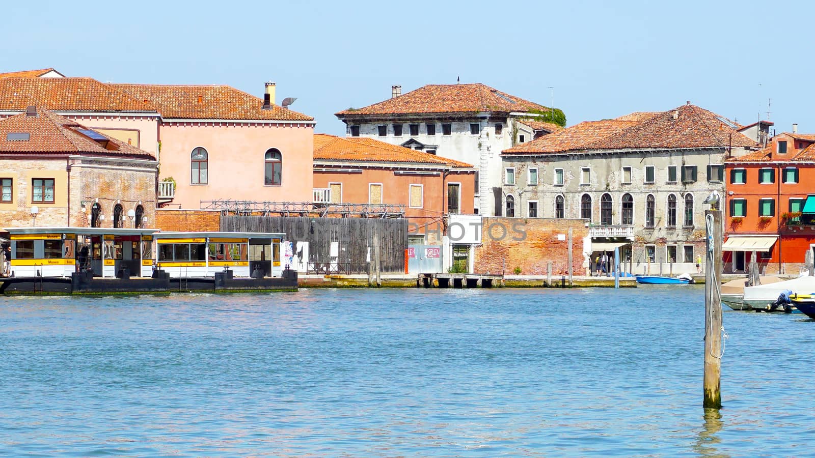 view of building architecture in Murano and river, Venice, Italy