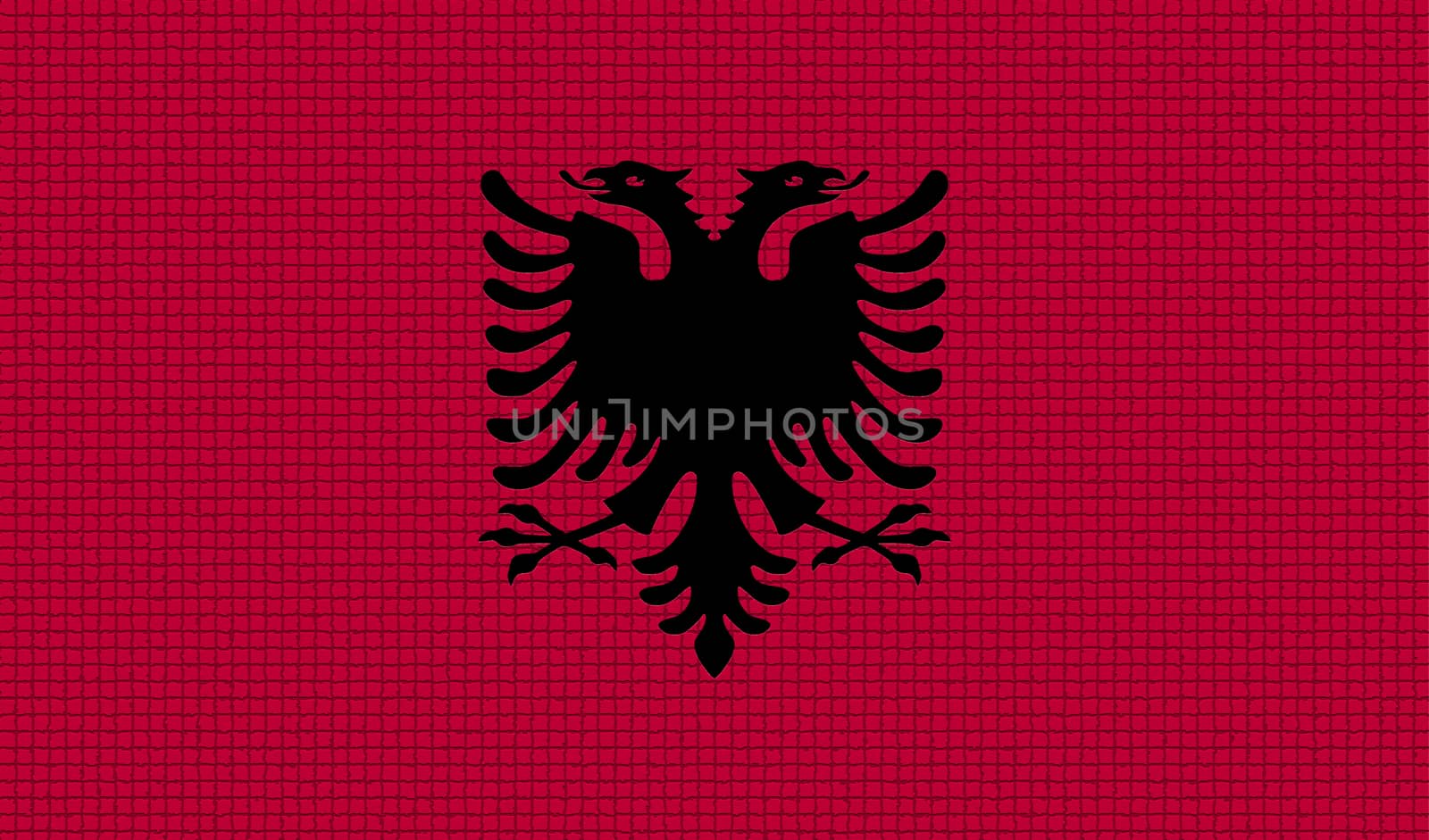 Flags of Albania with abstract textures. Rasterized version