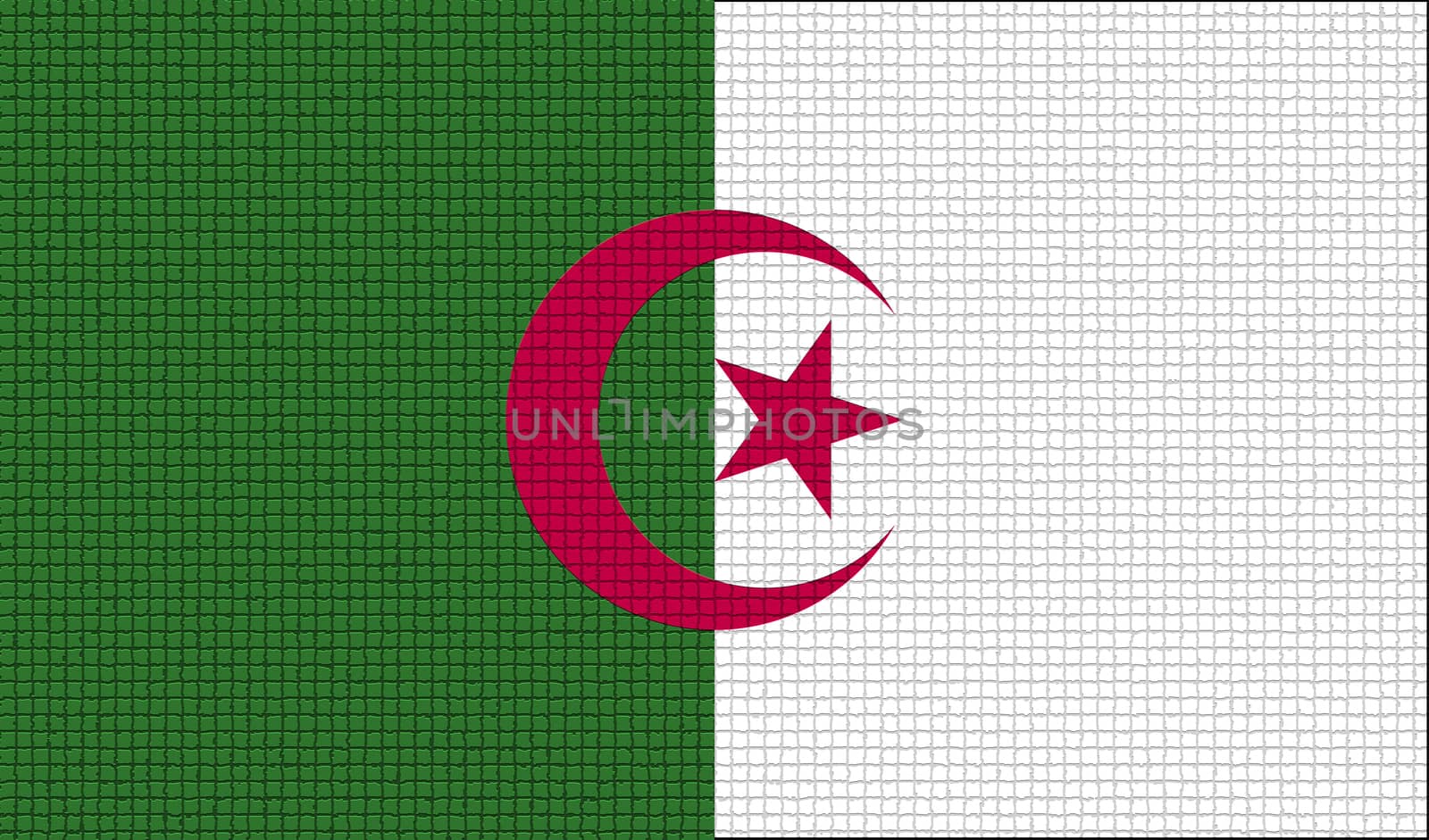 Flags of Algeria with abstract textures. Rasterized version