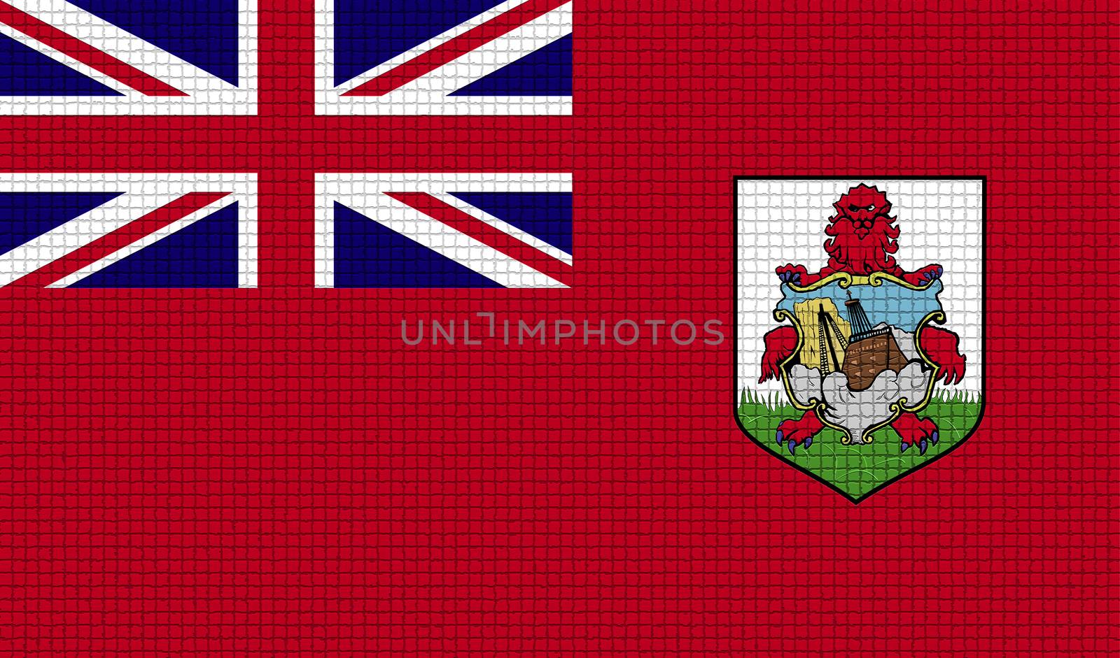 Flags of Bermuda with abstract textures. Rasterized version