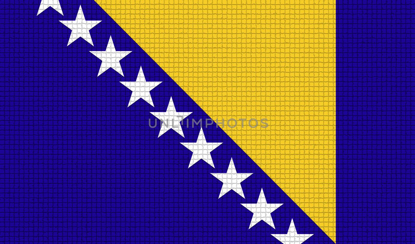 Flags of Bosnia and Herzegovina with abstract textures. Rasterized version