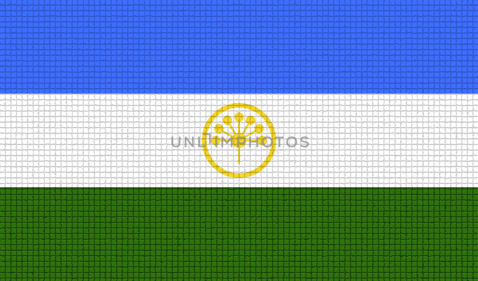 Flags of Bashkortostan with abstract textures. Rasterized version