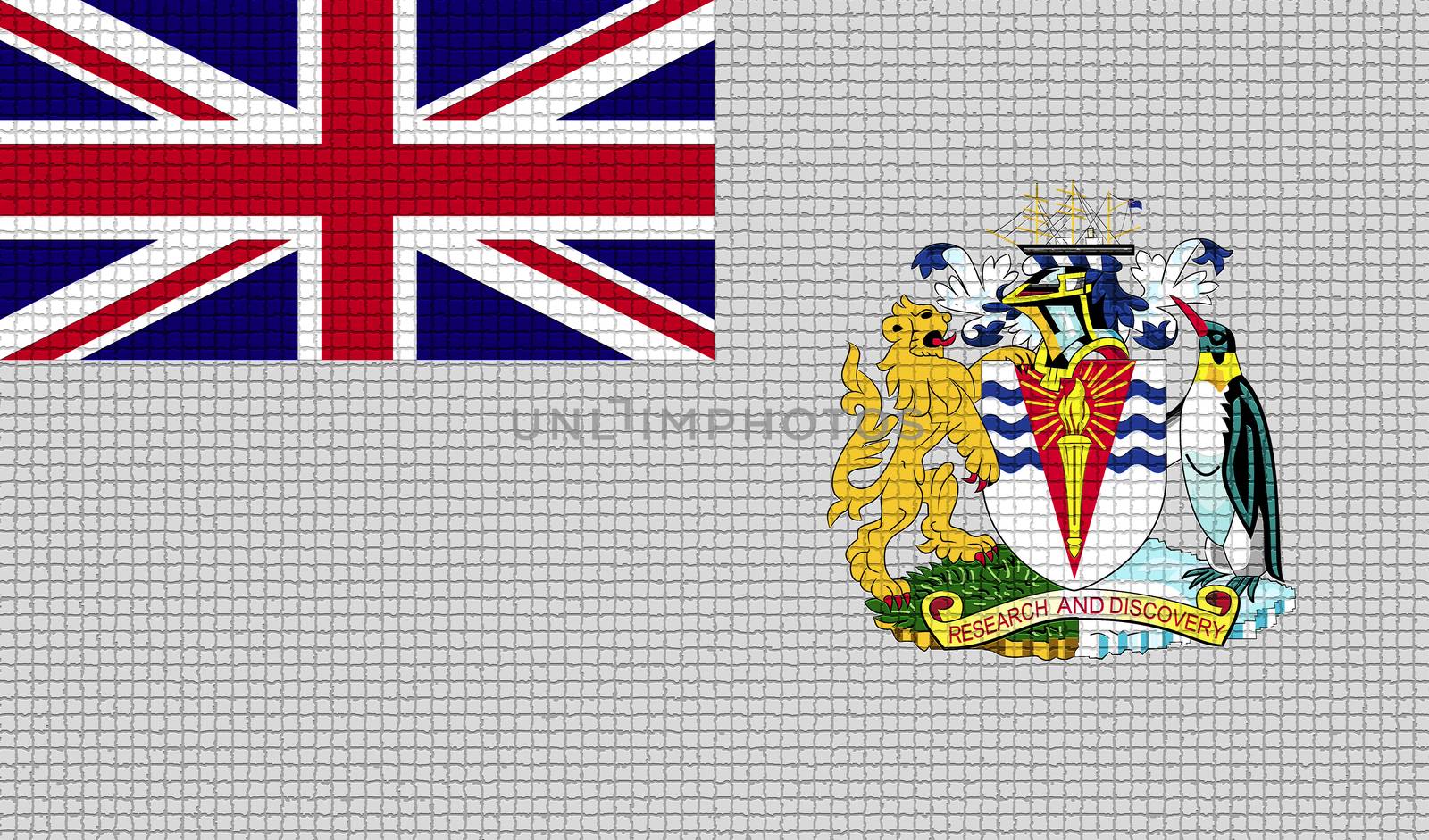 Flags of British Antarctic Territory with abstract textures. Rasterized version