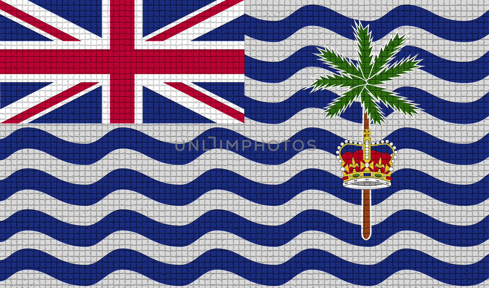 Flags of British Indian Ocean Territory with abstract textures. Rasterized version