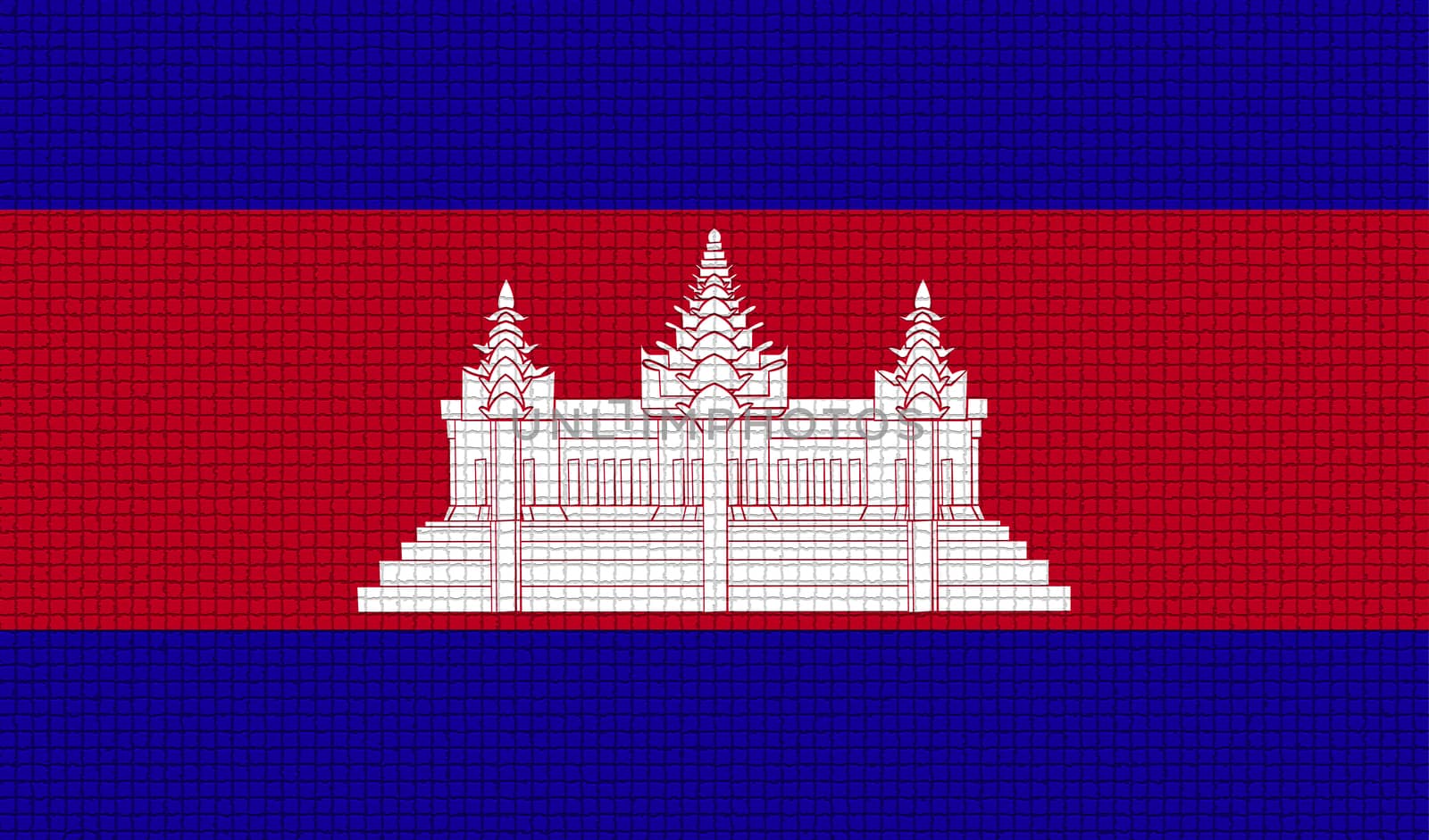 Flags of Cambodia with abstract textures. Rasterized version