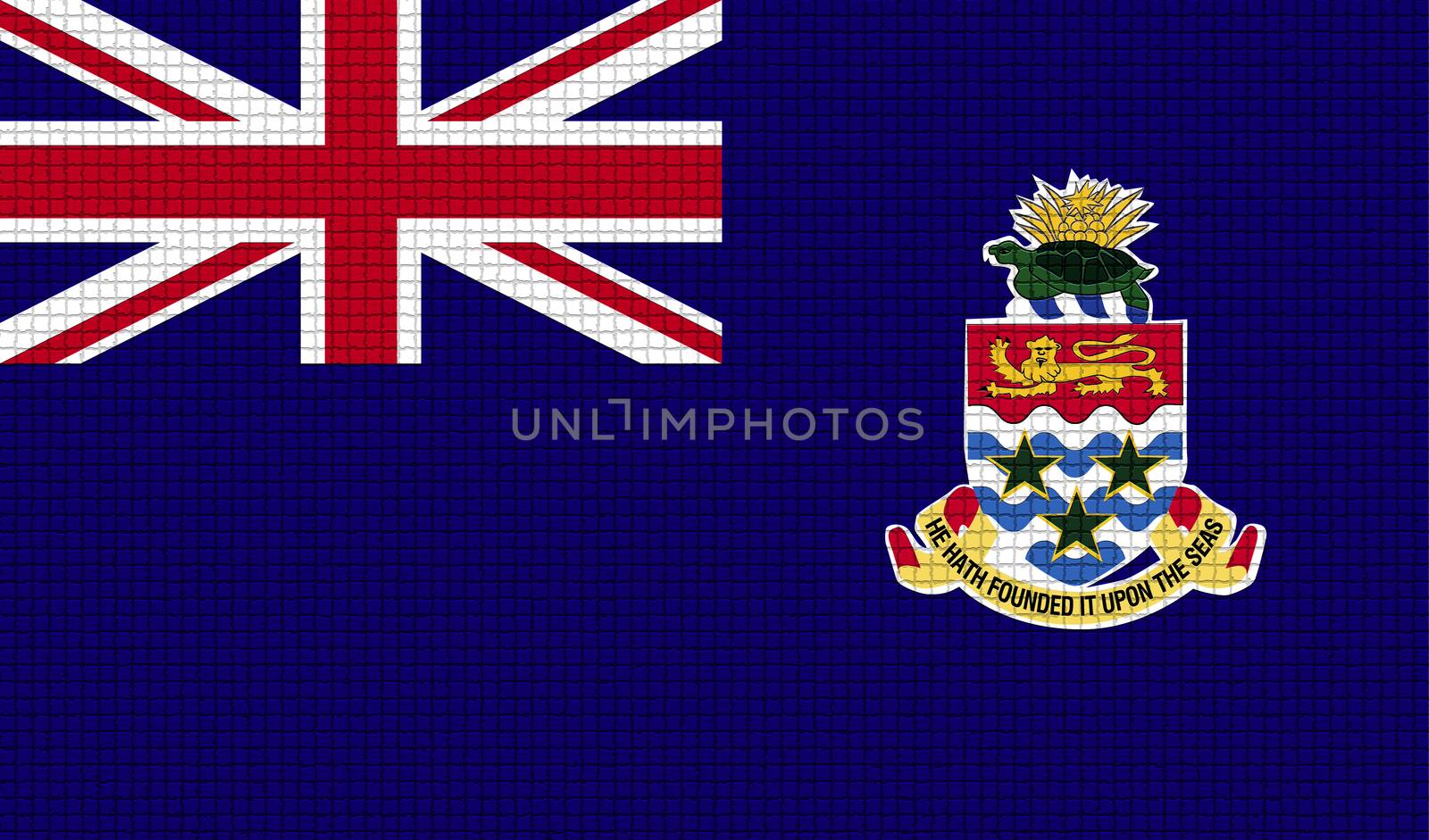 Flags of Cayman Islands with abstract textures. Rasterized version