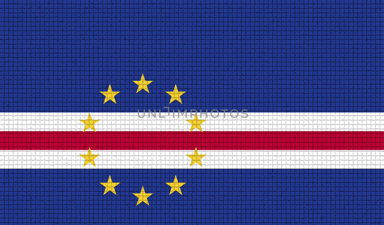 Flags Cape Verde with abstract textures. Rasterized by serhii_lohvyniuk