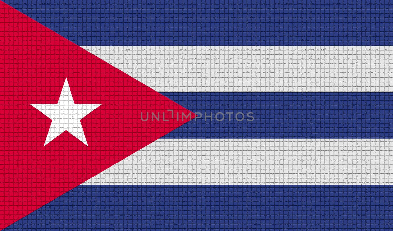 Flags of Cuba with abstract textures. Rasterized version