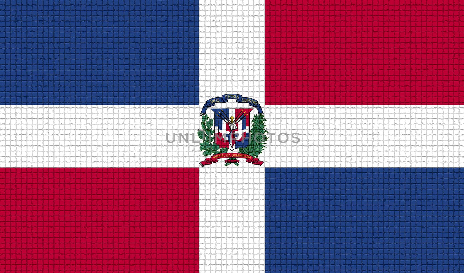 Flags Dominican Republic with abstract textures. Rasterized by serhii_lohvyniuk
