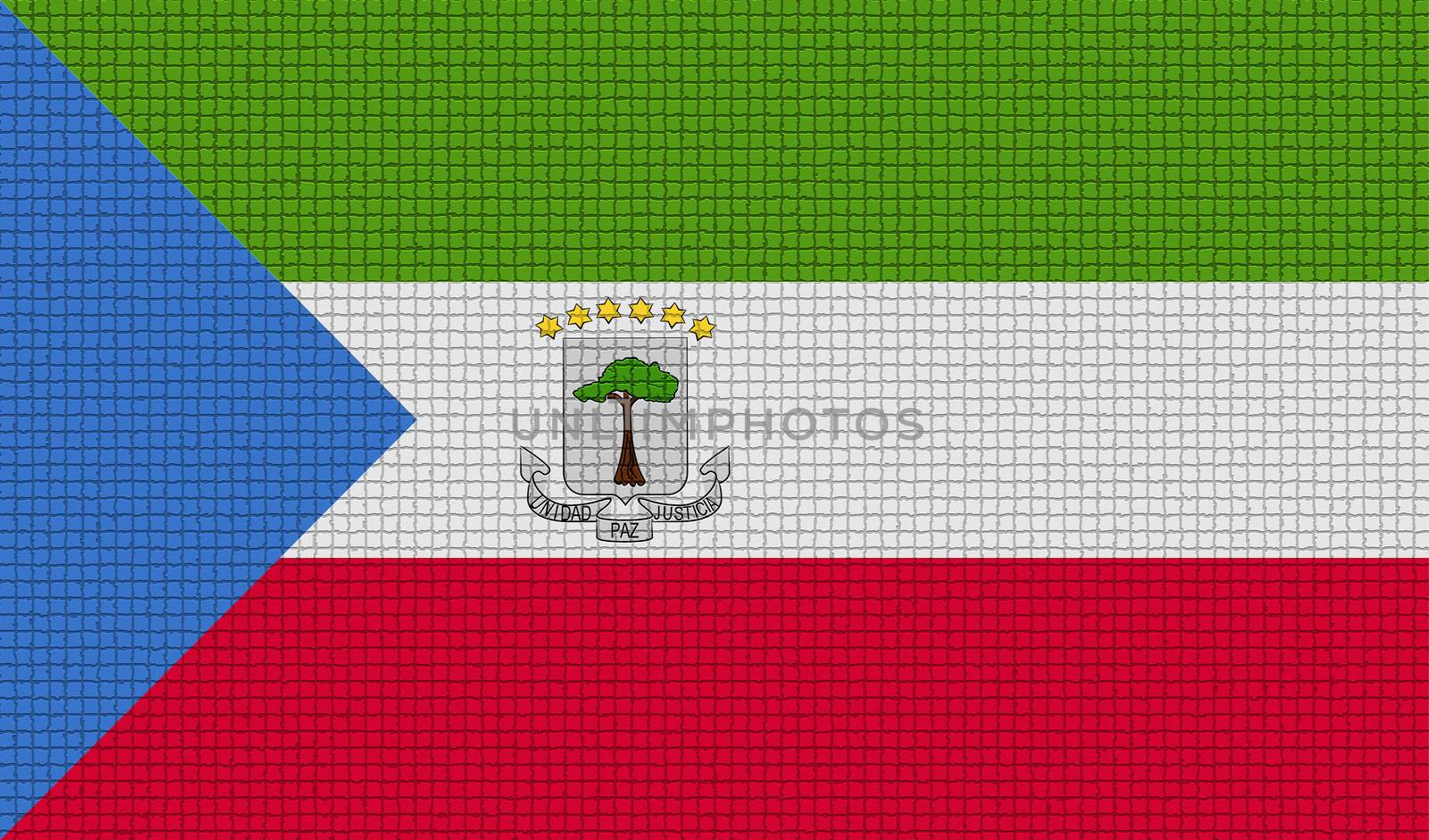 Flags of Equatorial Guinea with abstract textures. Rasterized version