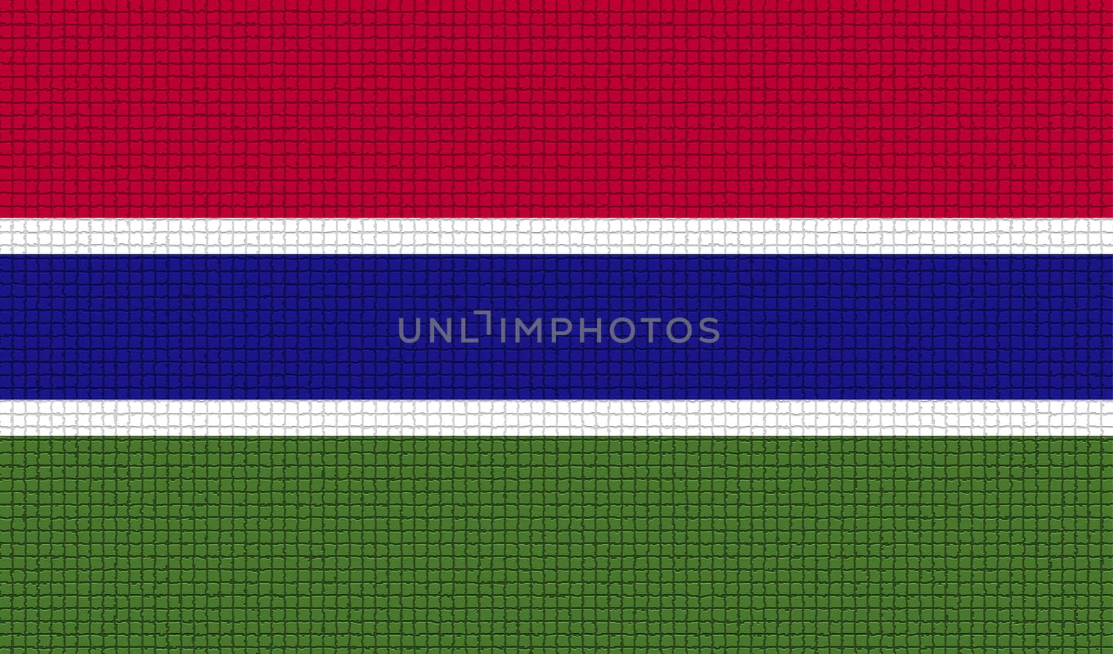Flags of Gambia with abstract textures. Rasterized version