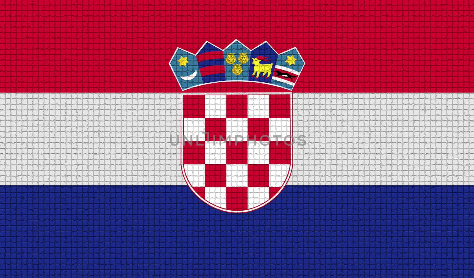 Flags of Croatia with abstract textures. Rasterized version