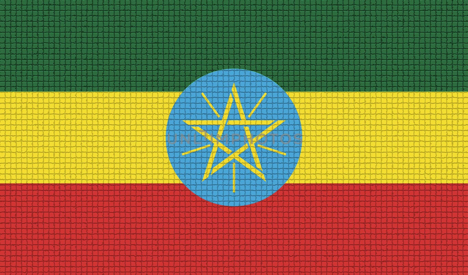 Flags Ethiopia with abstract textures. Rasterized by serhii_lohvyniuk