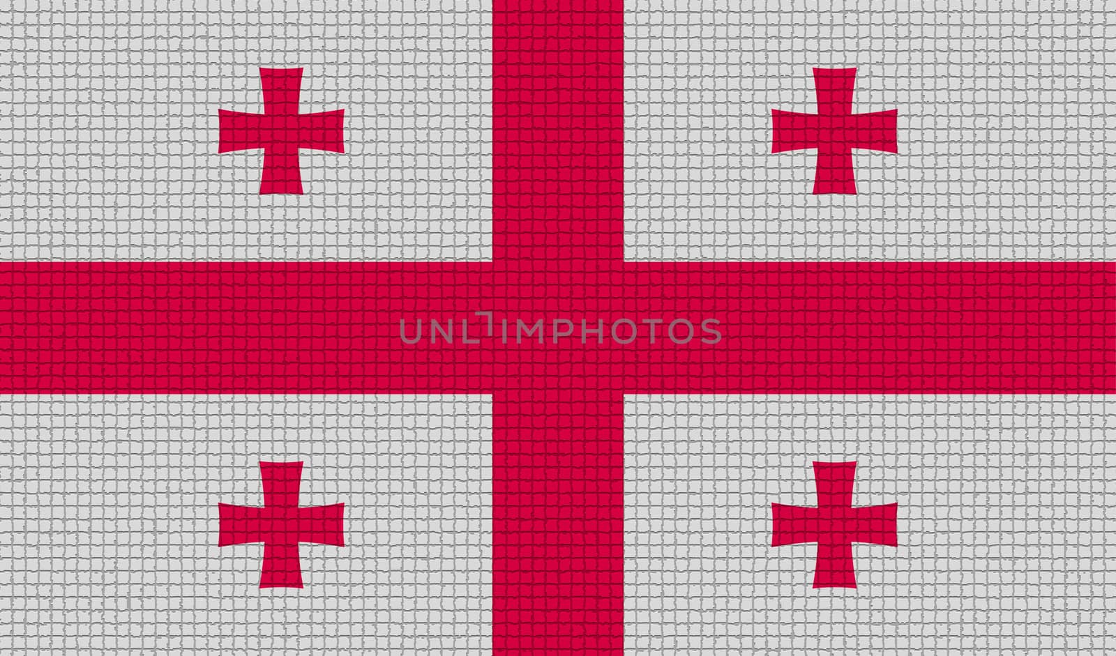 Flags of Georgia with abstract textures. Rasterized version
