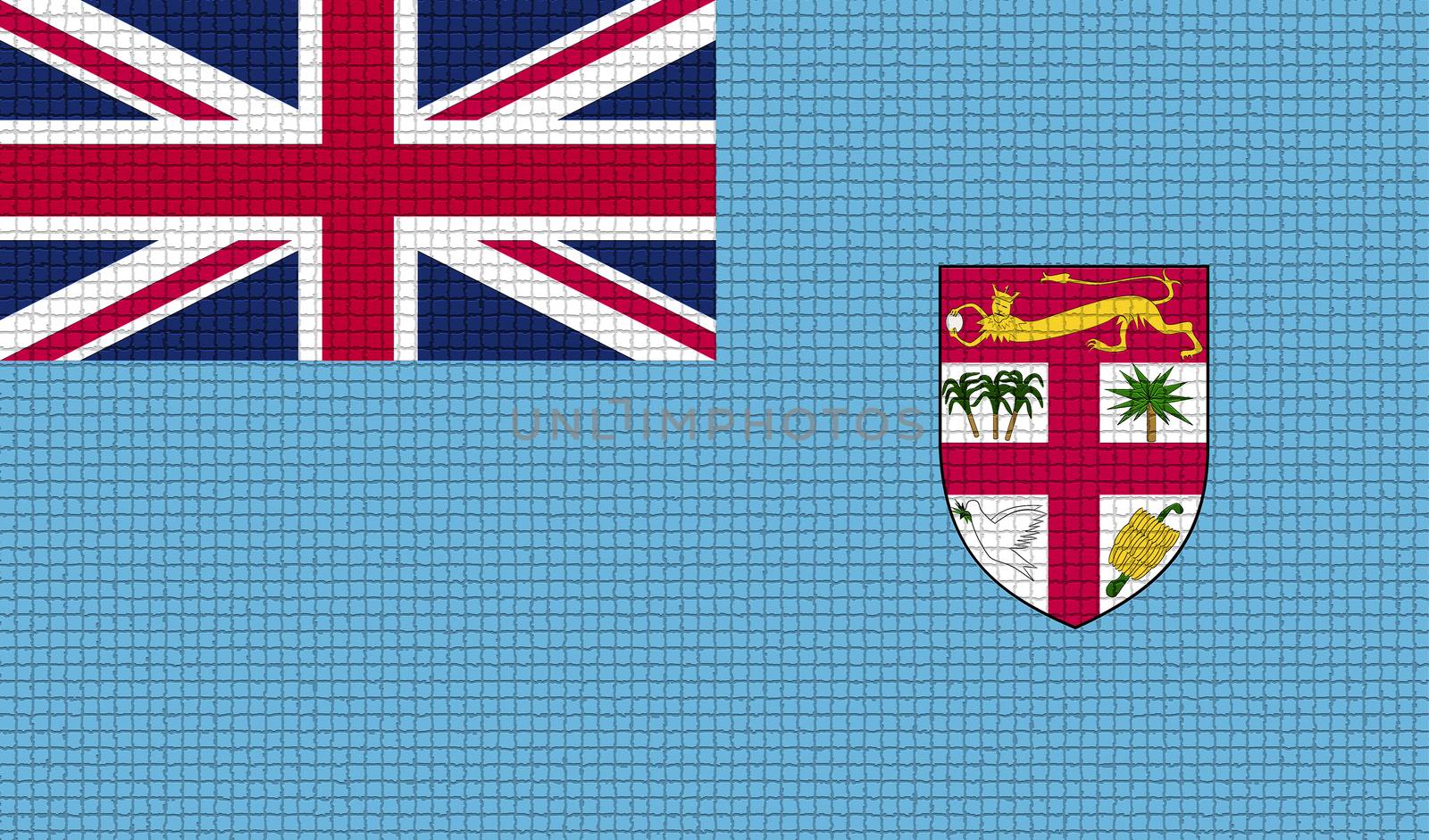 Flags of Fiji with abstract textures. Rasterized version