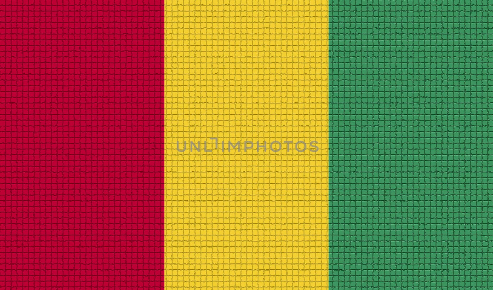 Flags of Guinea with abstract textures. Rasterized version