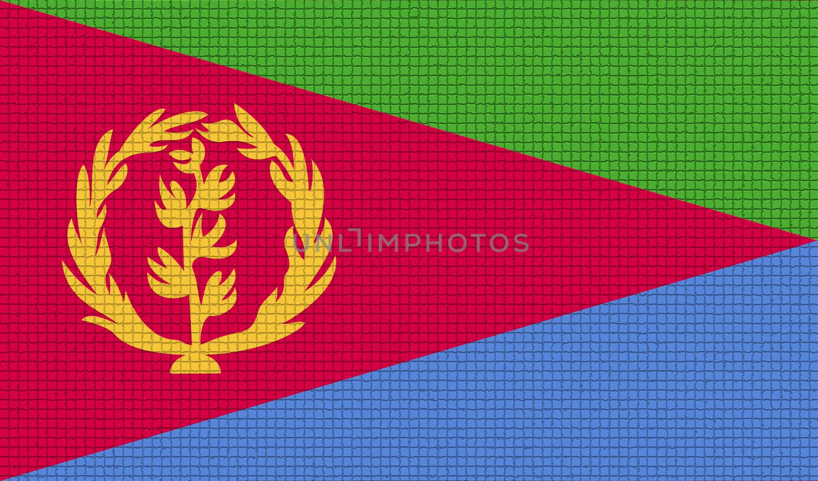 Flags of Eritrea with abstract textures. Rasterized version