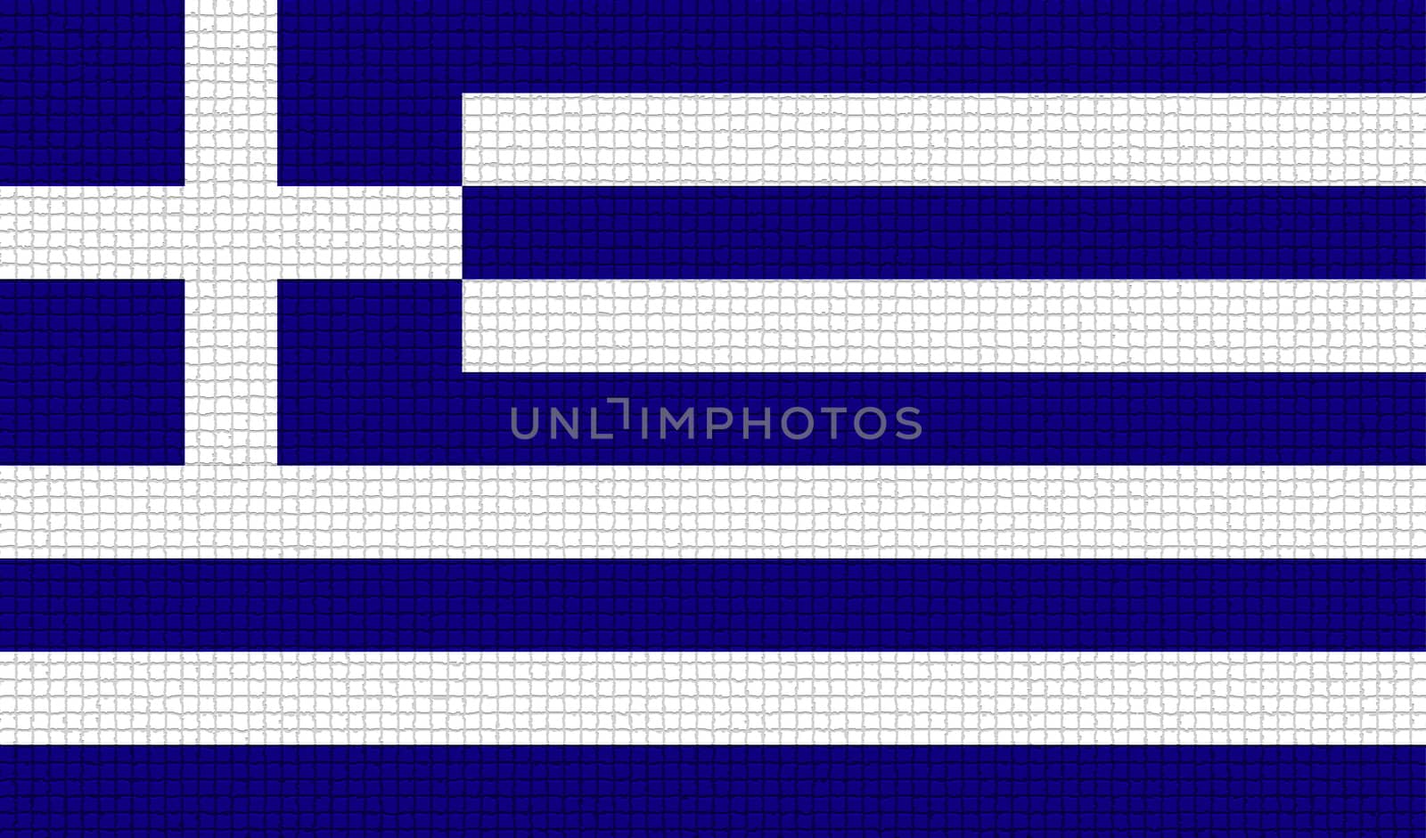 Flags of Greece with abstract textures. Rasterized version