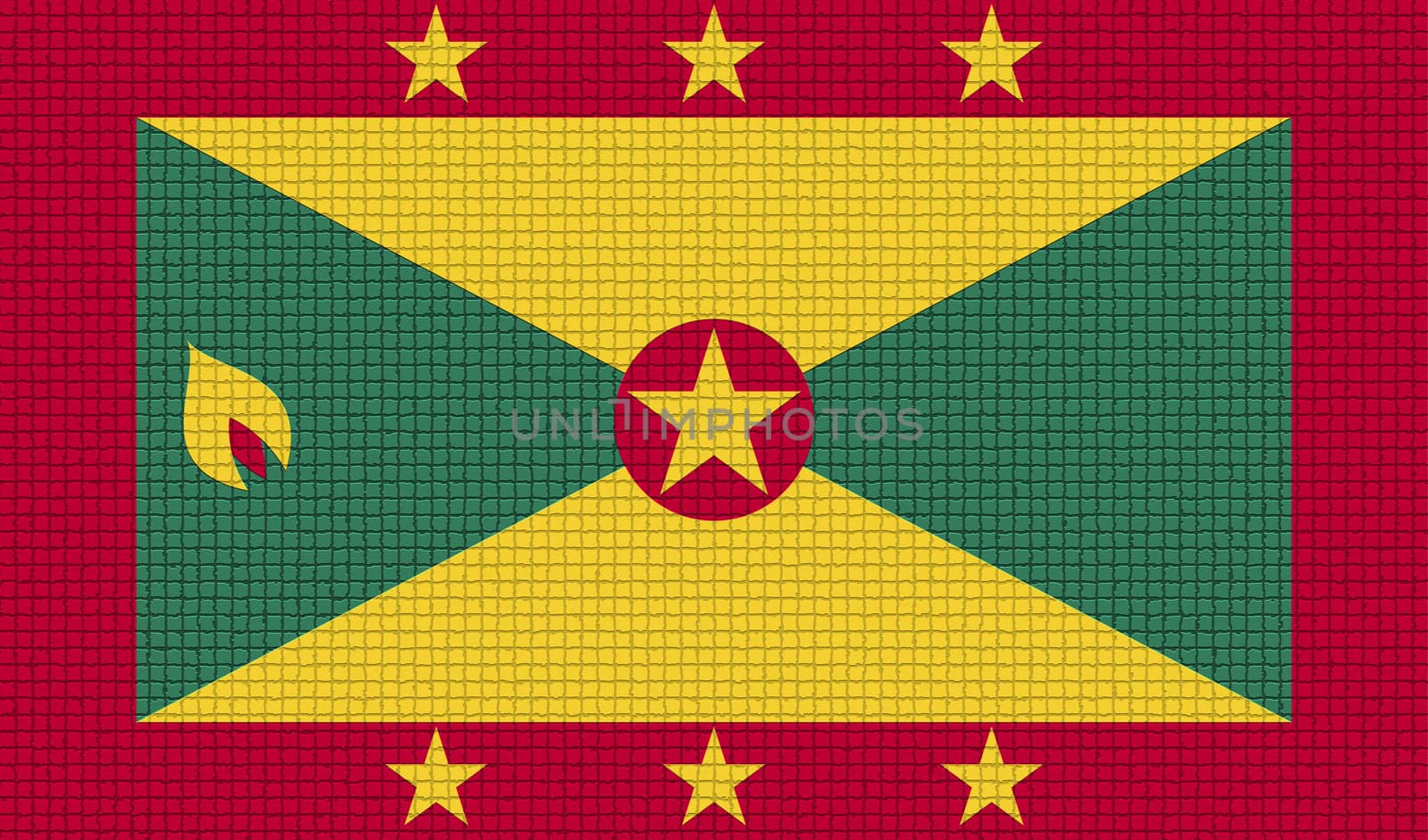 Flags Grenada with abstract textures. Rasterized by serhii_lohvyniuk