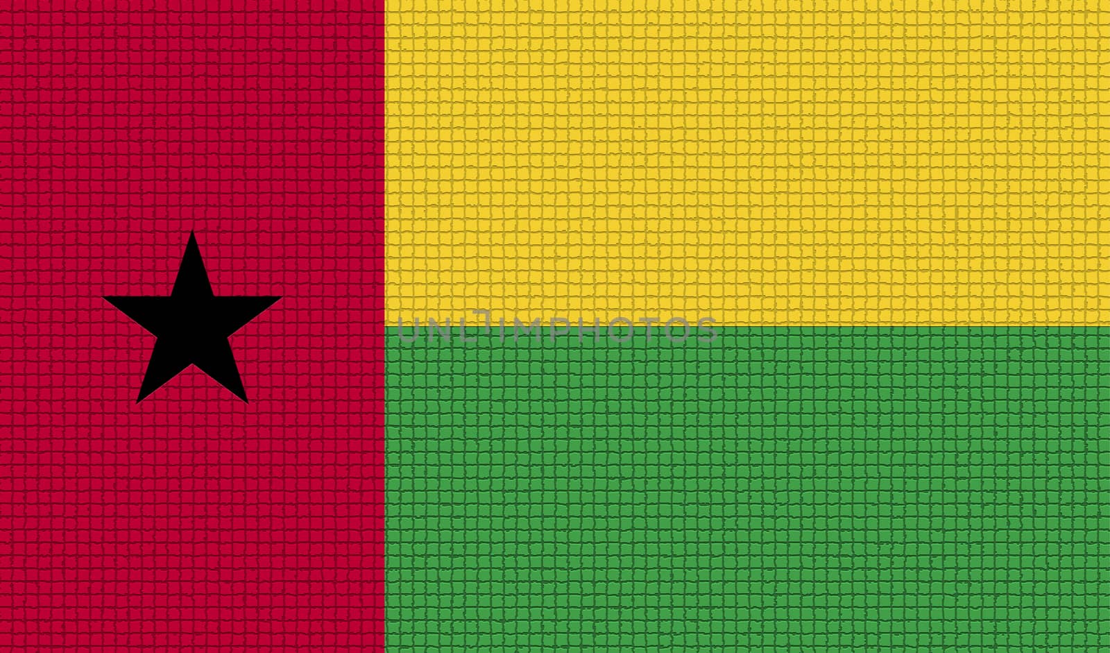 Flags of GuineaBissau with abstract textures. Rasterized version