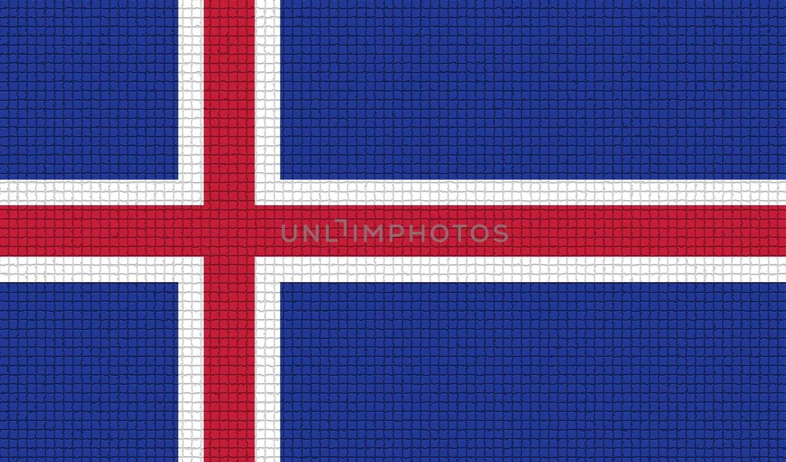Flags of Iceland with abstract textures. Rasterized version
