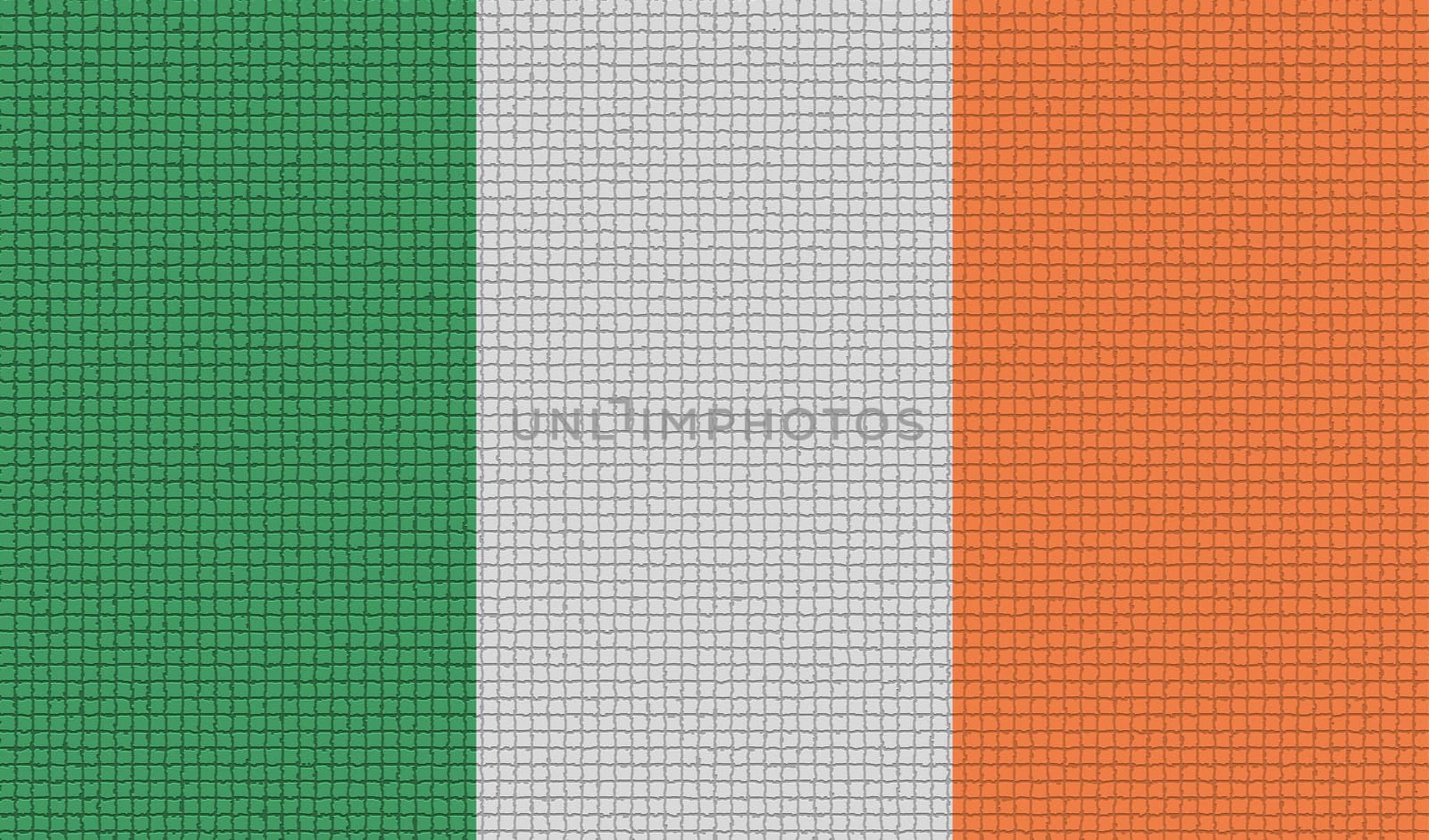 Flags of Ireland with abstract textures. Rasterized version