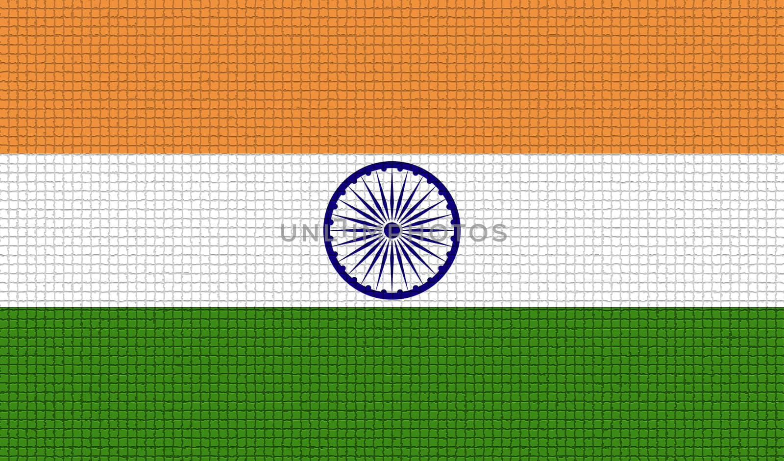 Flags of India with abstract textures. Rasterized version