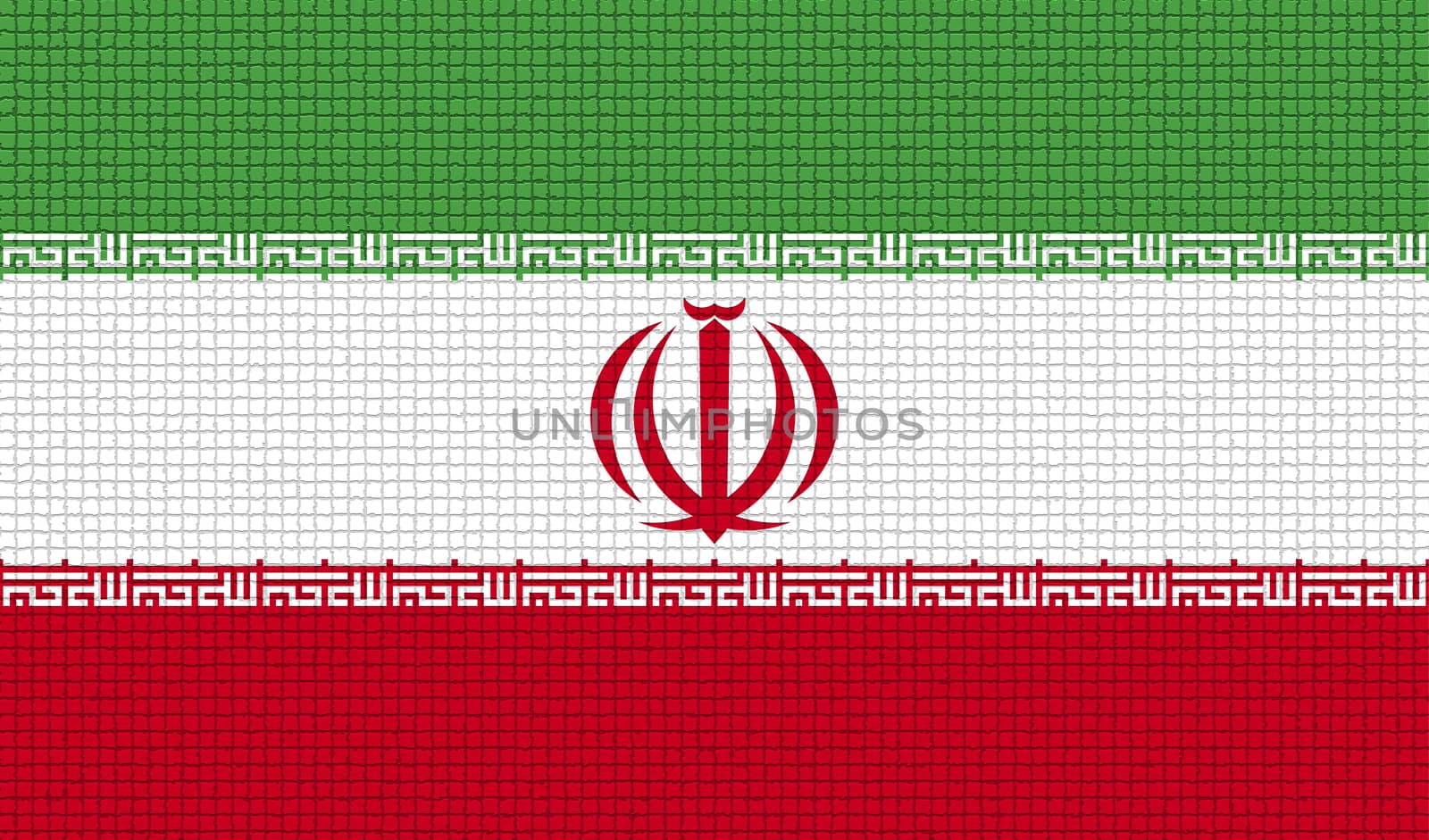 Flags Iran with abstract textures. Rasterized by serhii_lohvyniuk