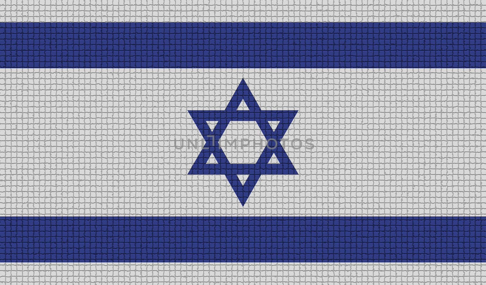 Flags of Israel with abstract textures. Rasterized version