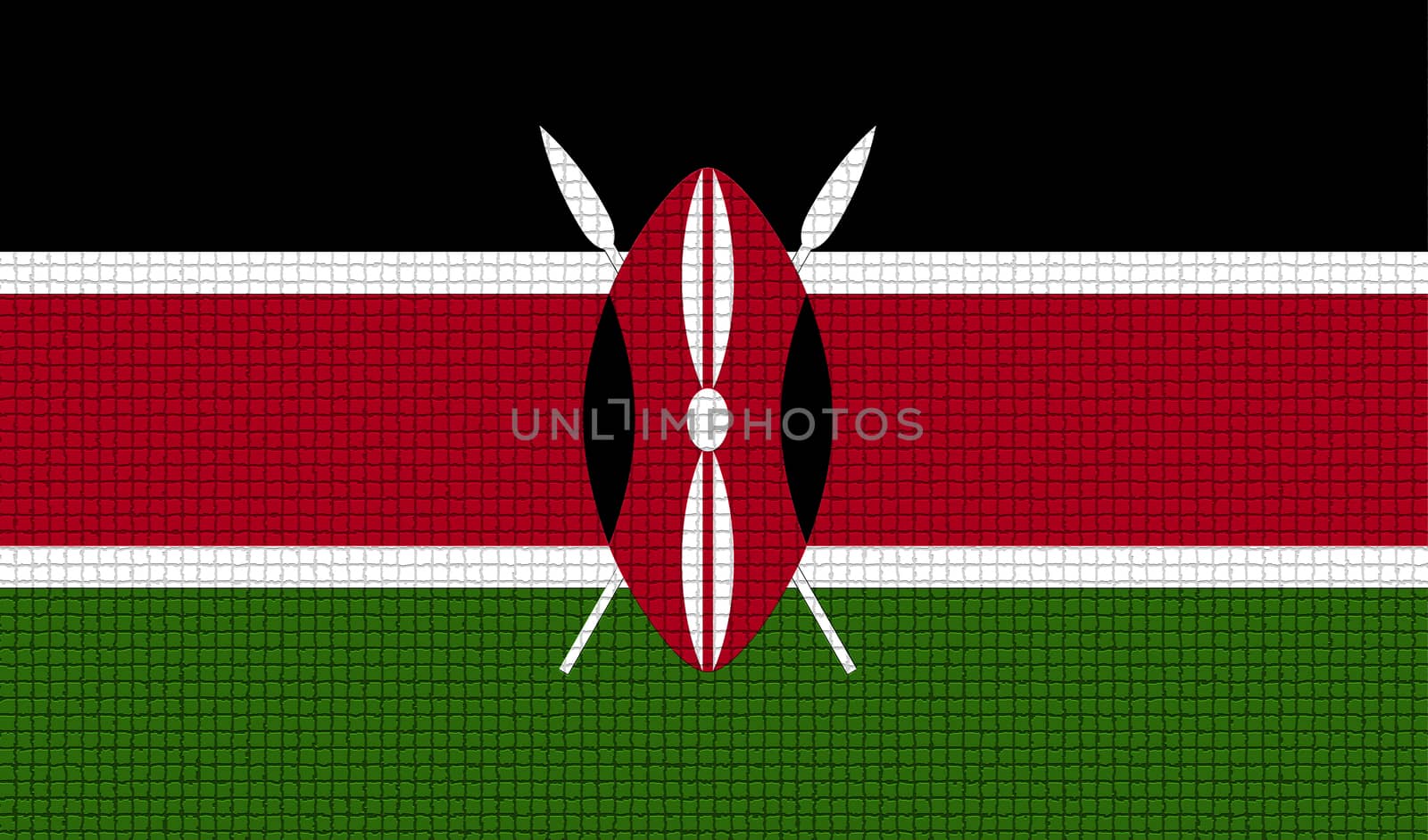 Flags Kenya with abstract textures. Rasterized by serhii_lohvyniuk