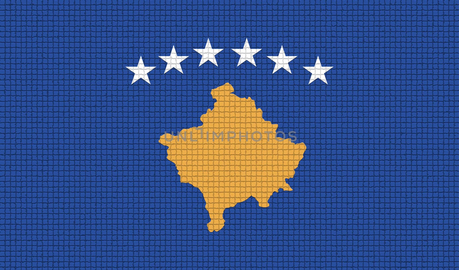 Flags of Kosovo with abstract textures. Rasterized version