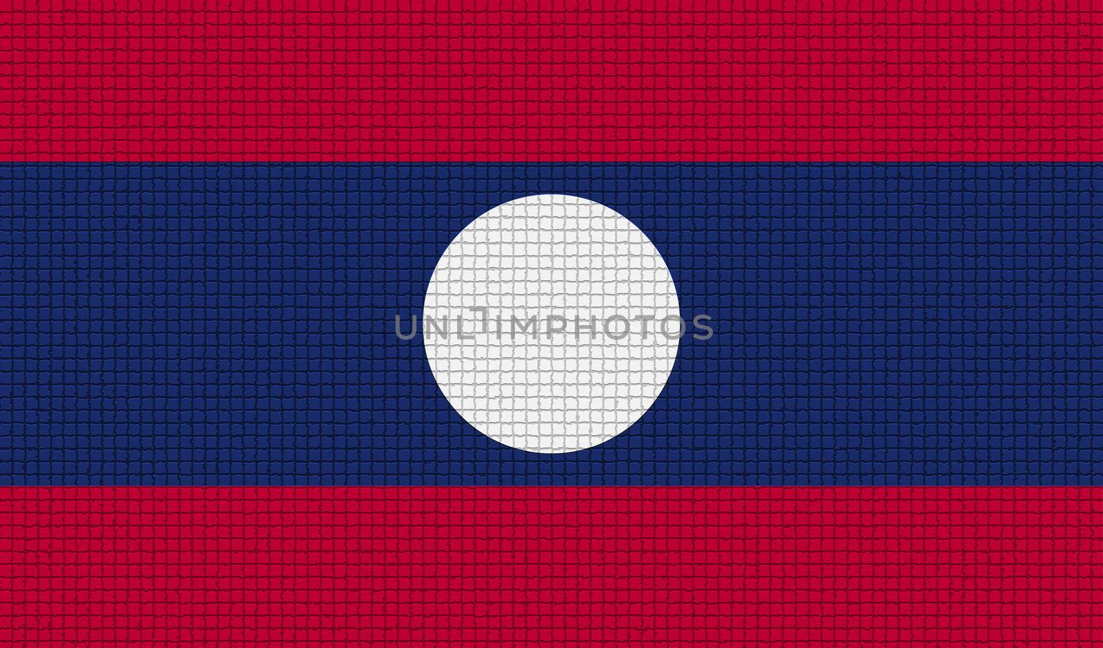 Flags of Laos with abstract textures. Rasterized version