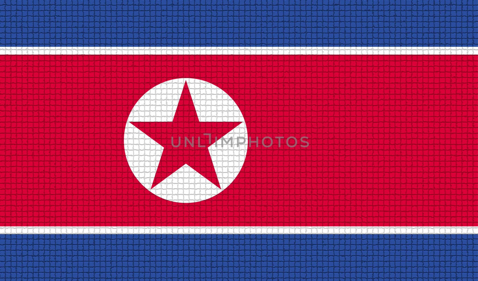 Flags Korea North with abstract textures. Rasterized by serhii_lohvyniuk