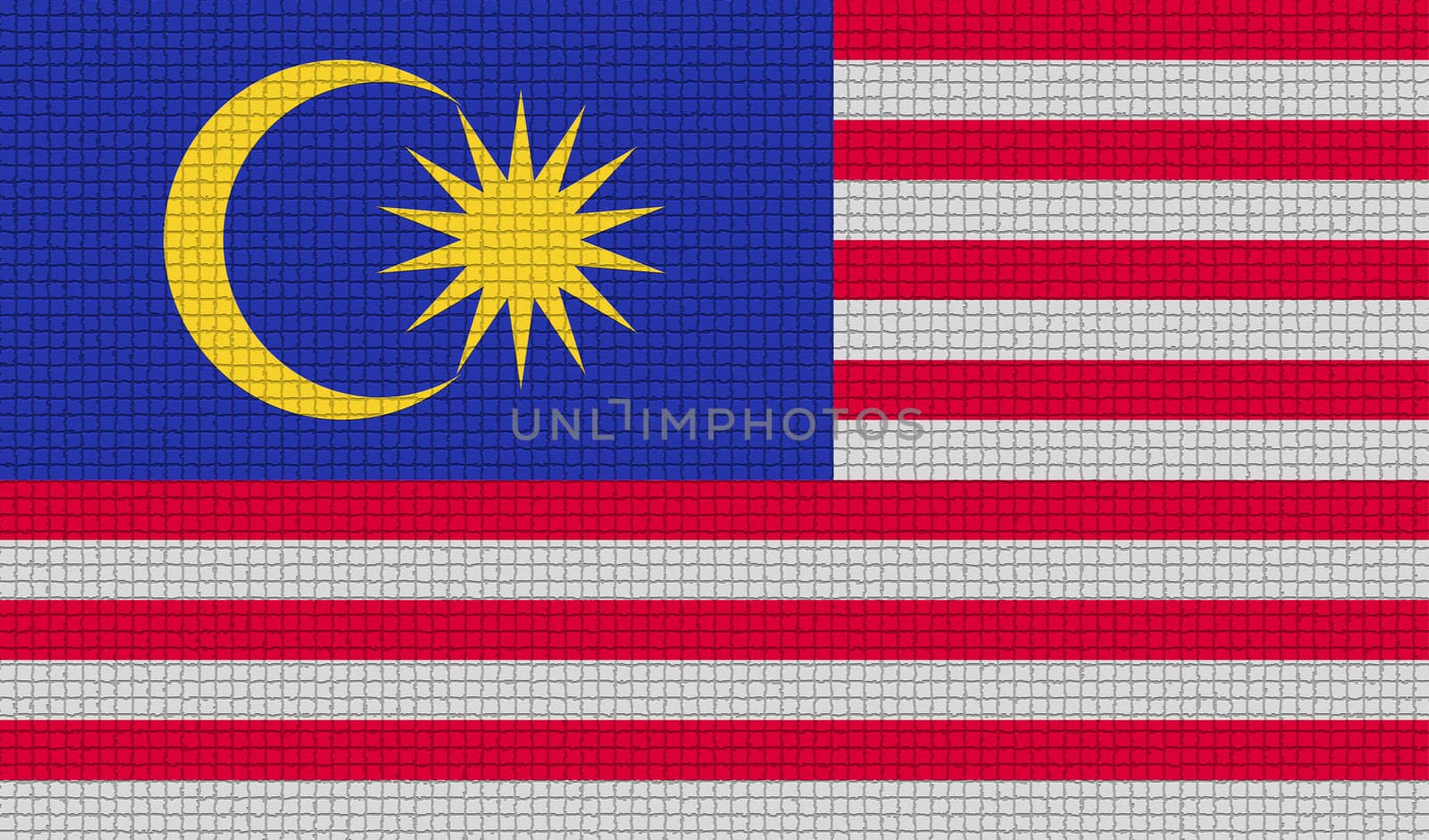 Flags of Malaysia with abstract textures. Rasterized version