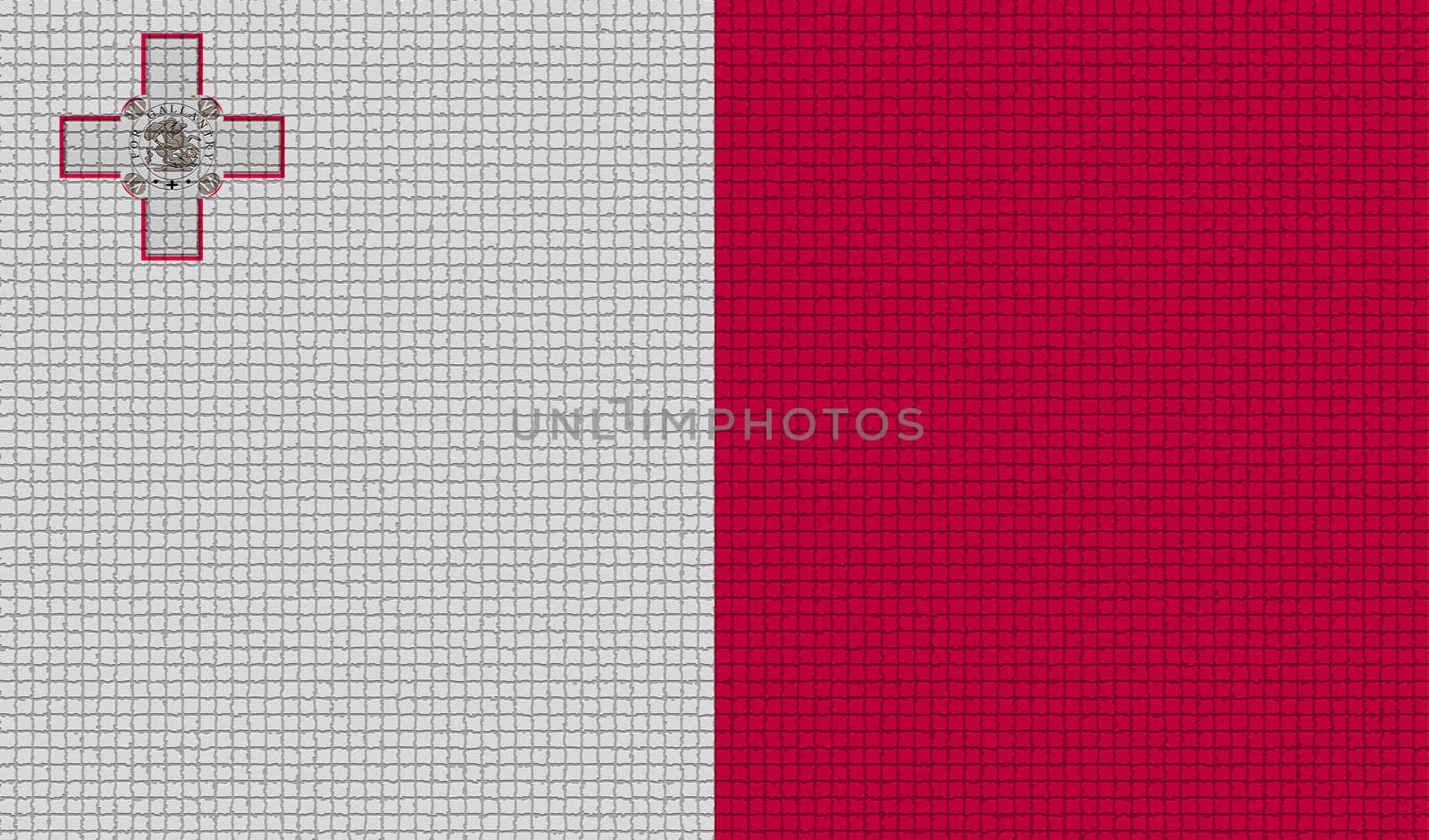 Flags of Malta with abstract textures. Rasterized version